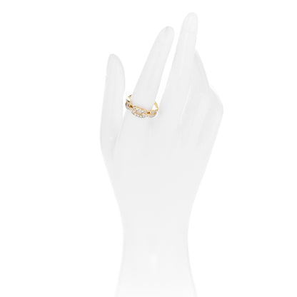 David Yurman 18K Yellow Gold Diamond 7mm Stax Single Row Chain Link Ring 56 7.75 2 of 4