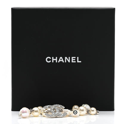 Chanel Pearl Crystal CC Bracelet Silver 5 of 5