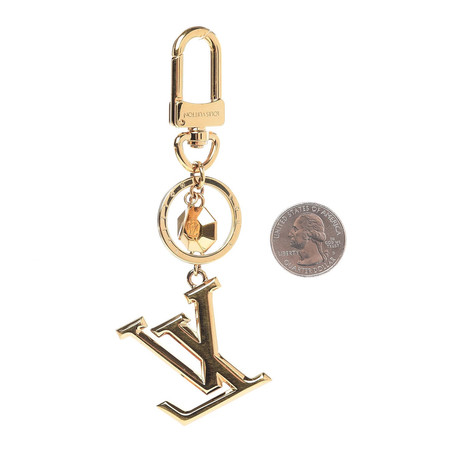 LV Facettes Bag Charm Key Holder Gold