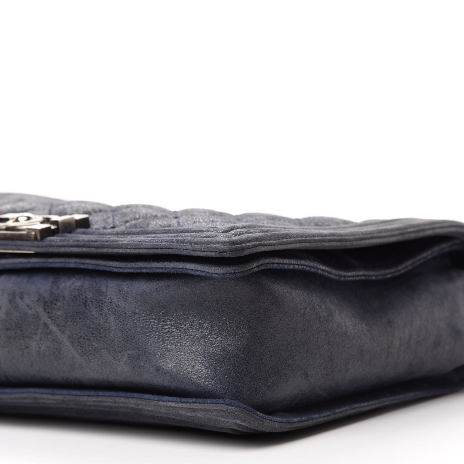 Chanel Iridescent Calfskin Quilted New Medium Gentle Boy Flap Navy 7 of 10