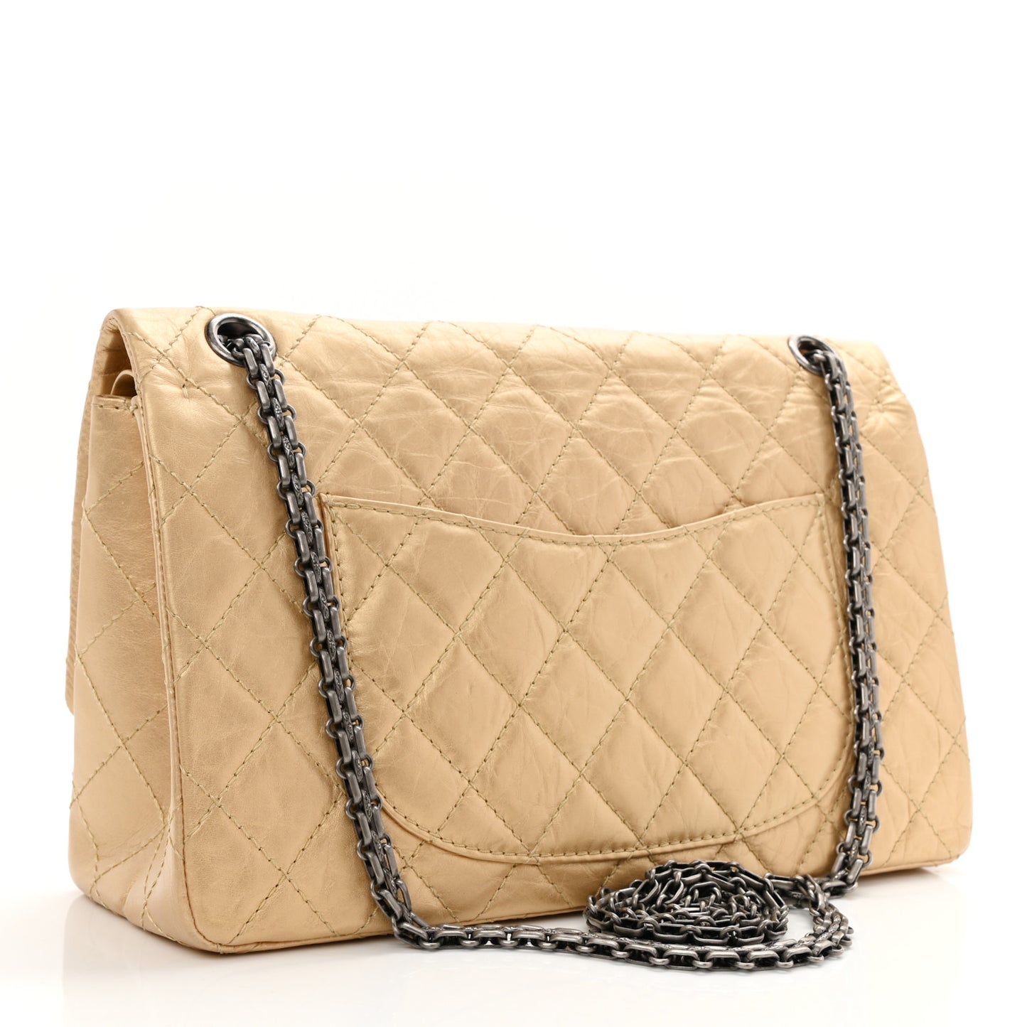 Metallic Aged Calfskin Quilted 2.55 Reissue 226 Flap Gold