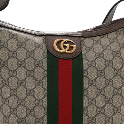 Gucci GG Supreme Monogram Web Small Ophidia Half Moon Hobo Brown 7 of 9