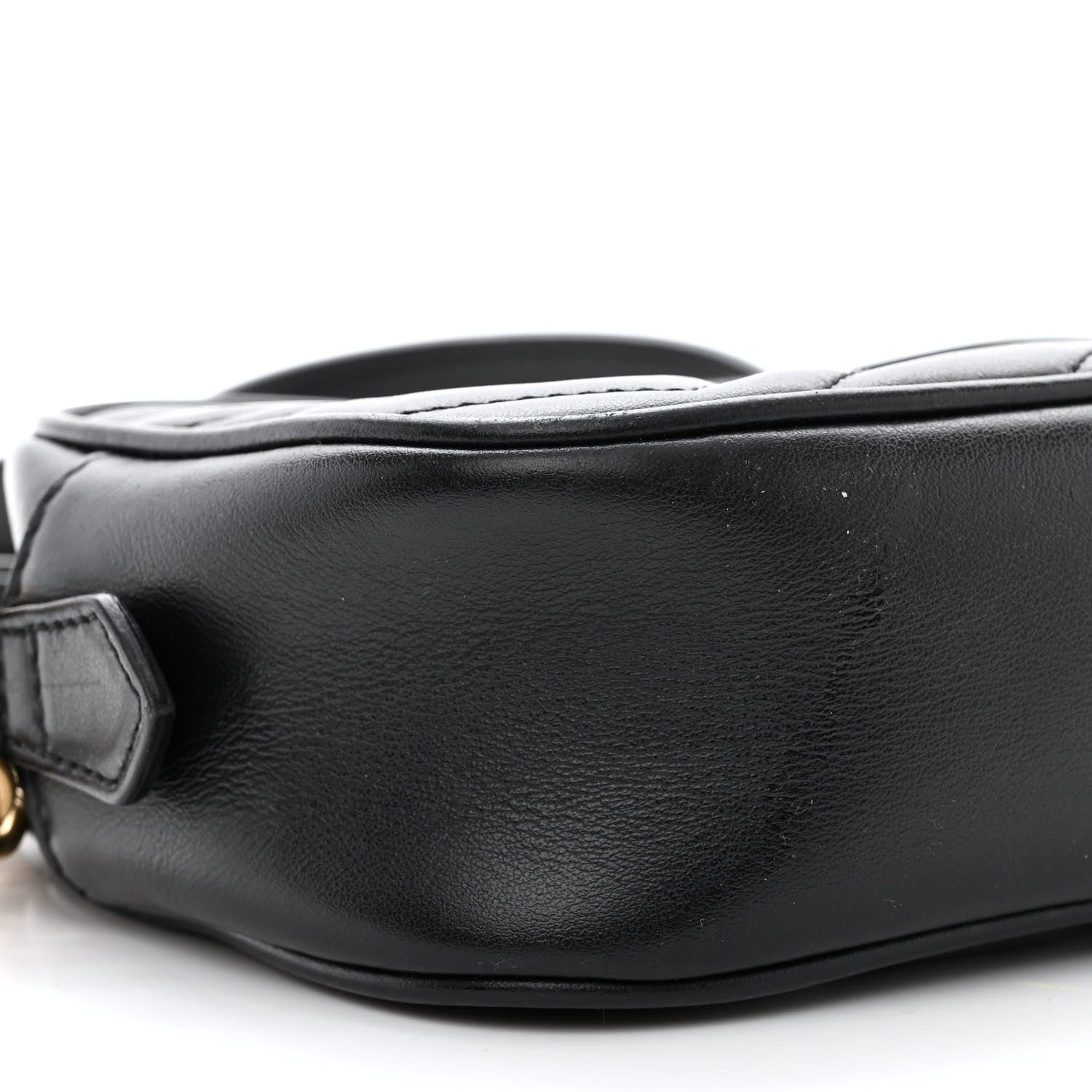 Gucci Calfskin Matelasse Mini GG Marmont Chain Shoulder Bag Black 9 of 13