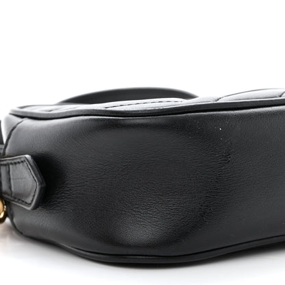 Gucci Calfskin Matelasse Mini GG Marmont Chain Shoulder Bag Black 9 of 13