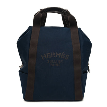 Hermes Toile Groom School Backpack Bleu Navy Feu 1 of 13