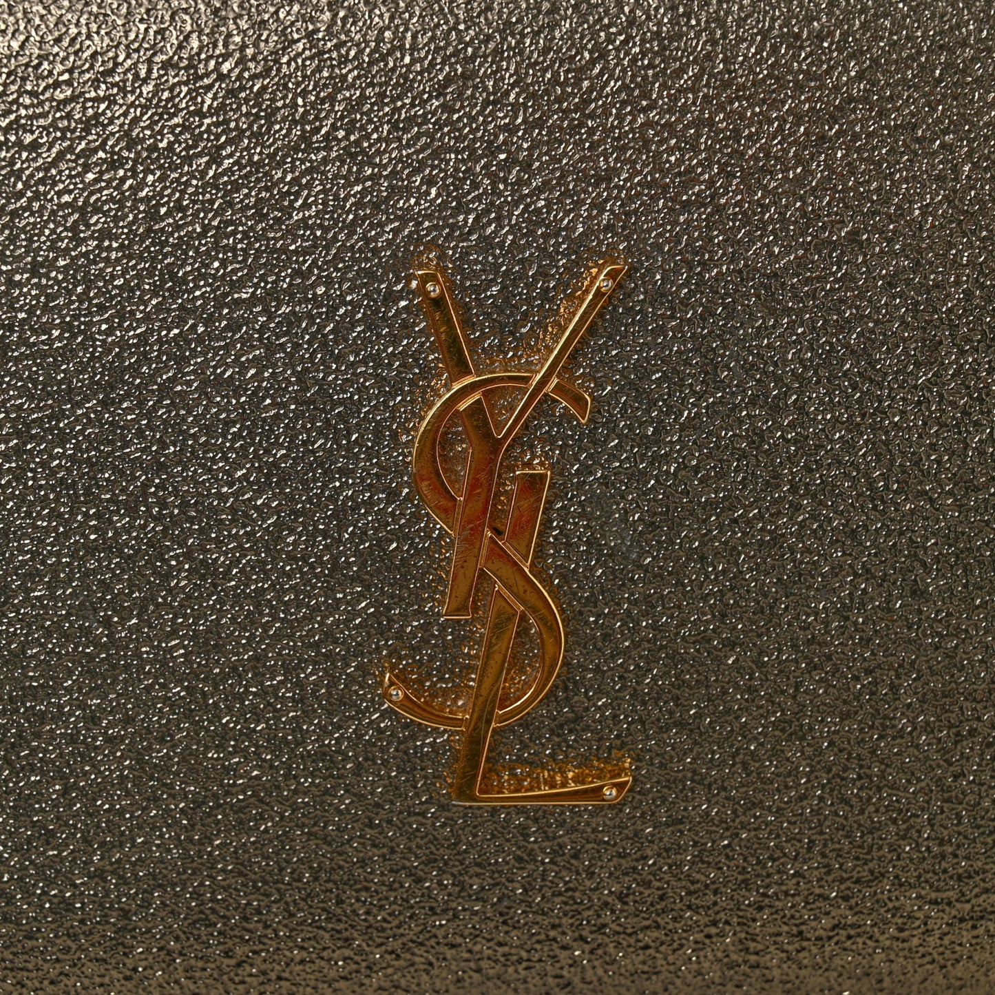 Grained Metallic Calfskin Monogram Chain Wallet Bronze