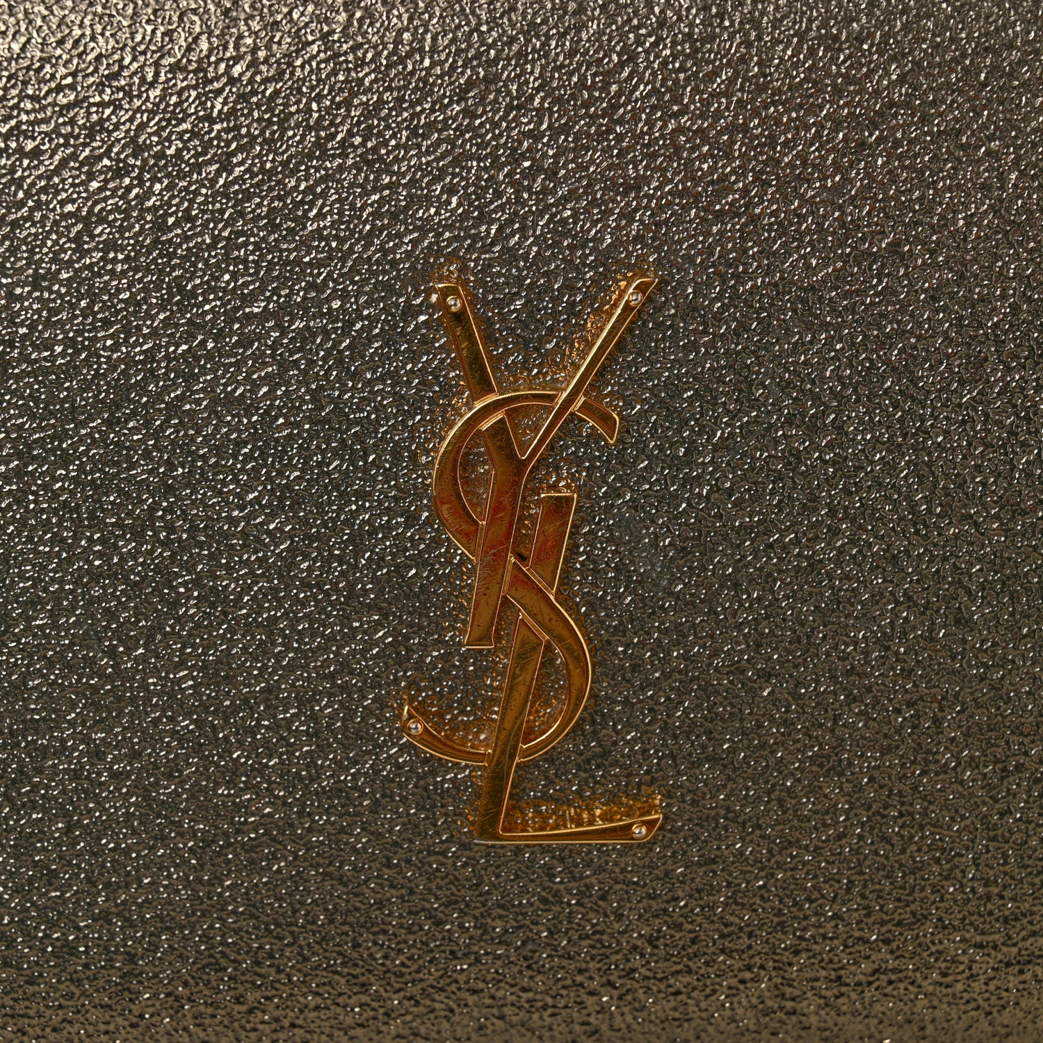 Saint Laurent Grained Metallic Calfskin Monogram Chain Wallet Bronze 12 of 17
