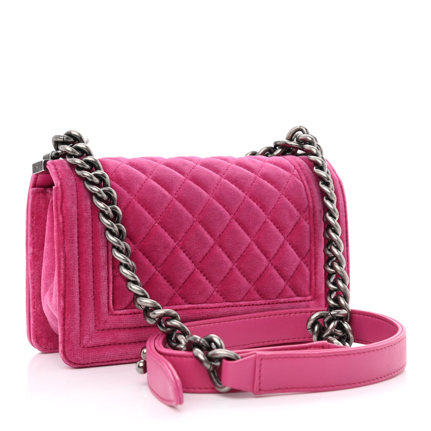 Chanel Velvet Quilted Small Boy Flap Pink 3 of 10