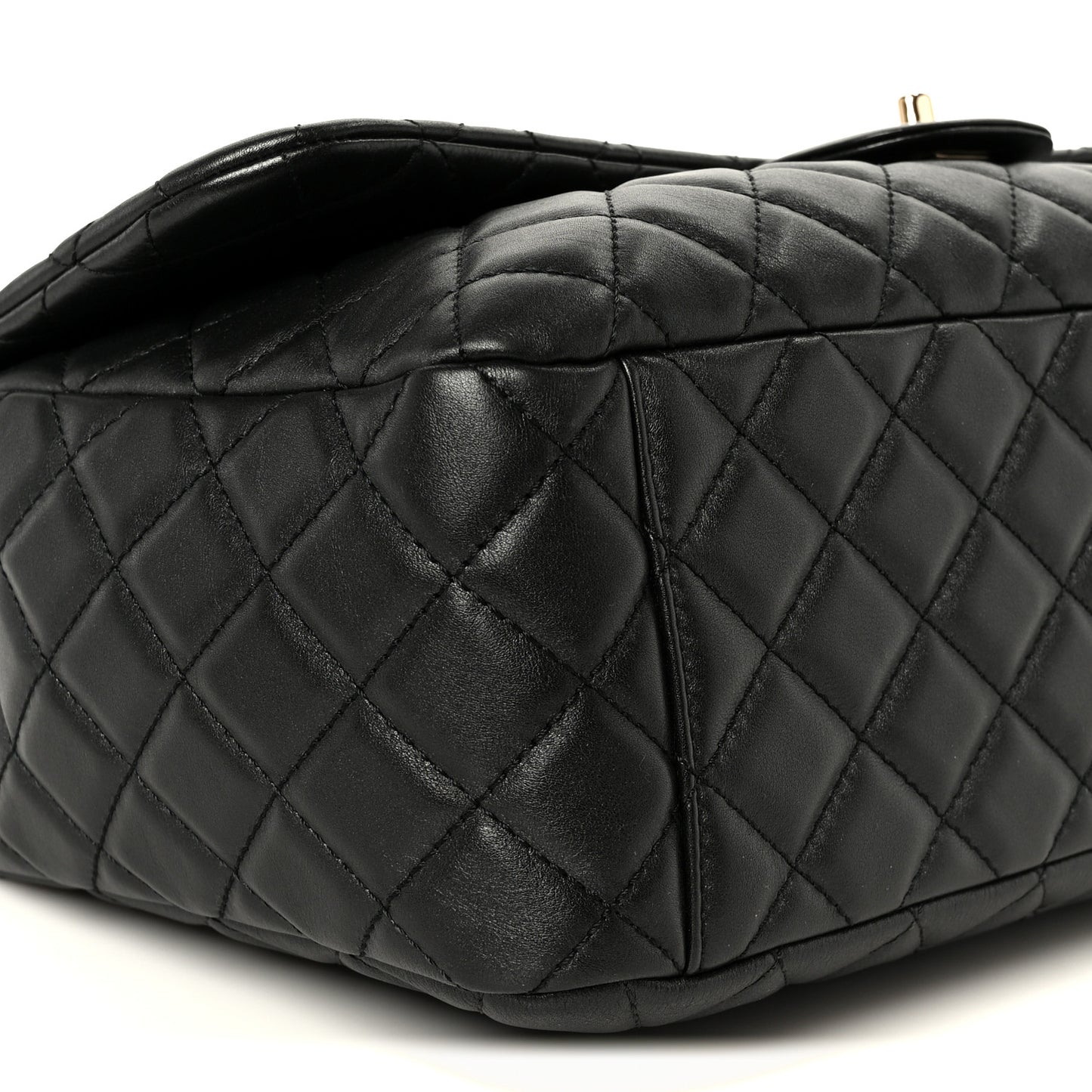 Calfskin Quilted Small XXL Travel Flap Bag Black
