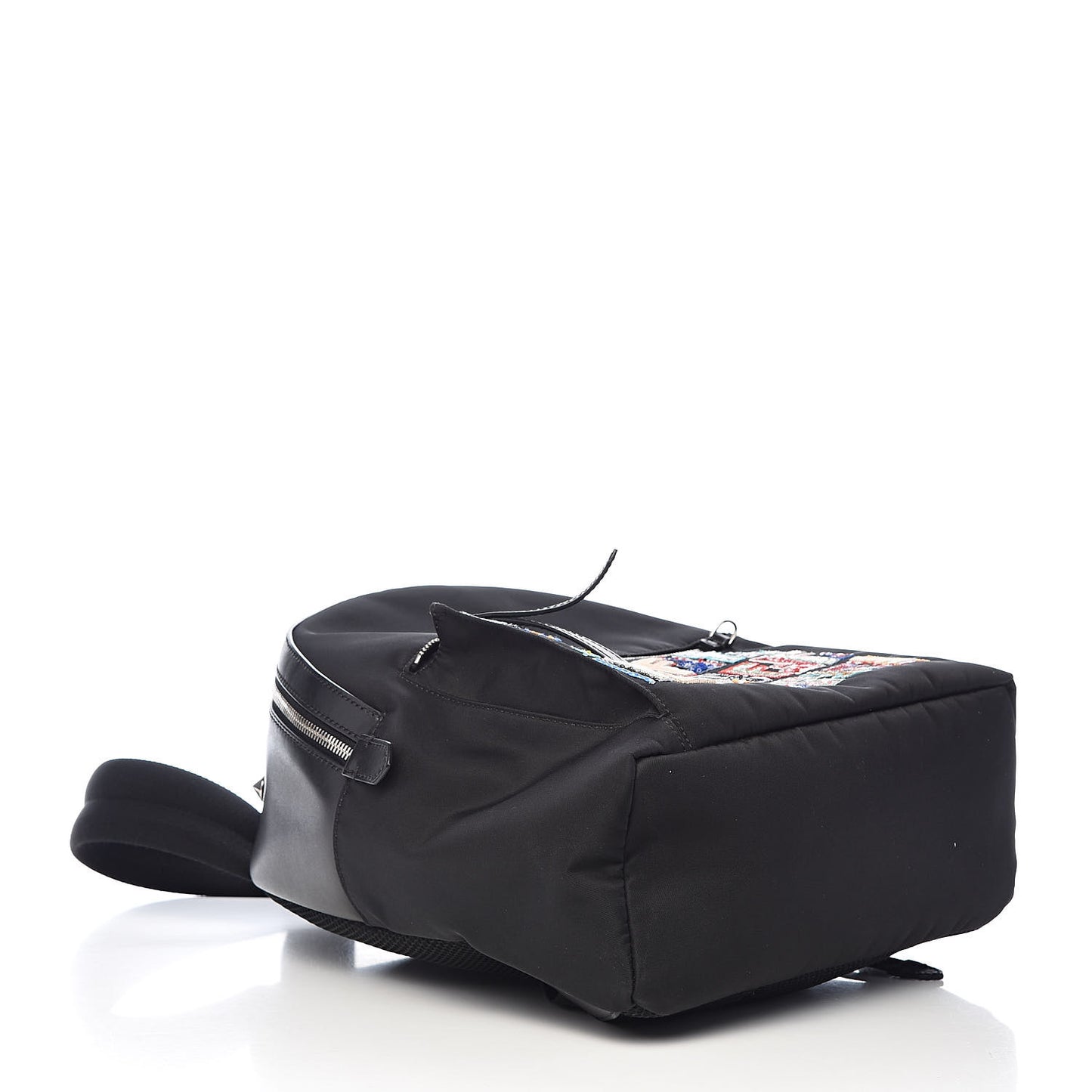 Nylon Vitello Liberty Sequin Fun Fair Embroidered Backpack Black