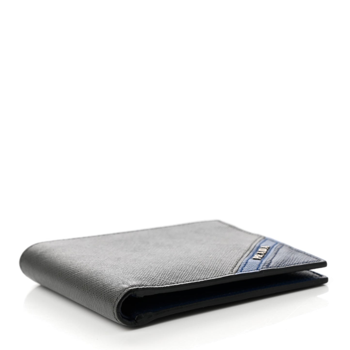 Saffiano Tri-Color Bi-Fold Wallet Marmo Baltico Bluette