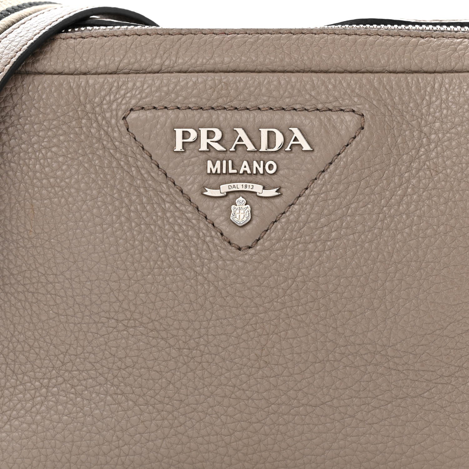 Prada Vitello Daino Soft Medium Double Zip Shoulder Bag Argilla 9 of 11