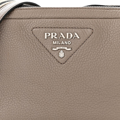 Prada Vitello Daino Soft Medium Double Zip Shoulder Bag Argilla 9 of 11