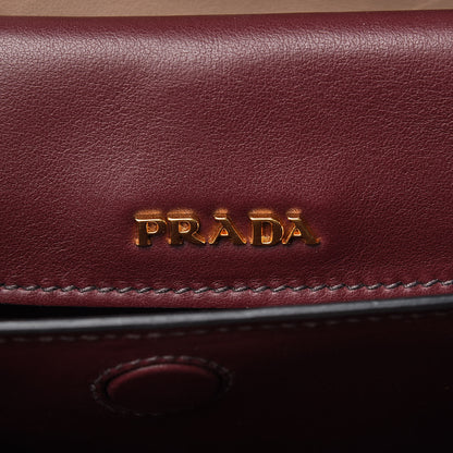 Prada Saffiano City Calfskin Small Bibliotheque Top Handle Cammeo Granato 7 of 11