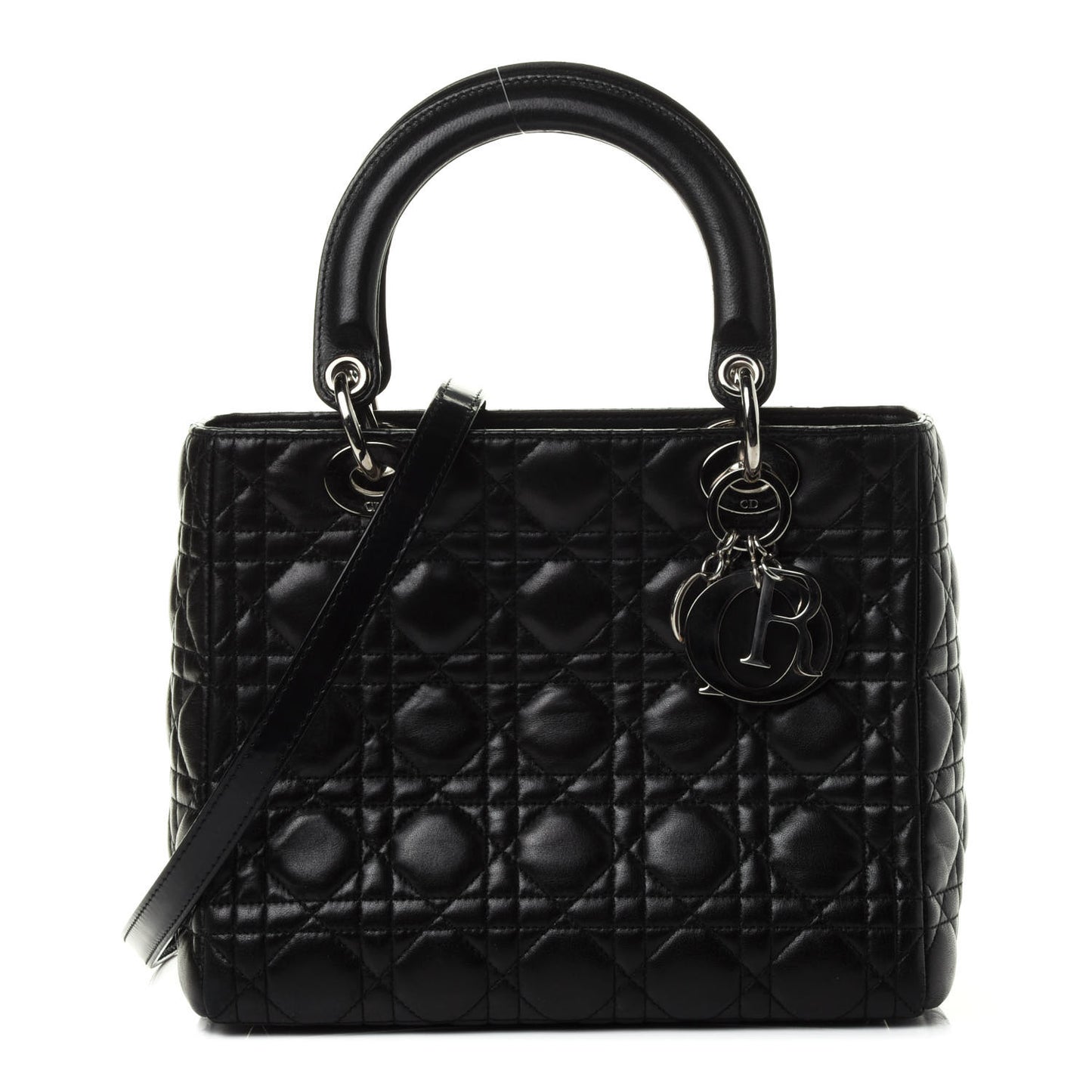 Lambskin Cannage Medium Lady Dior Black