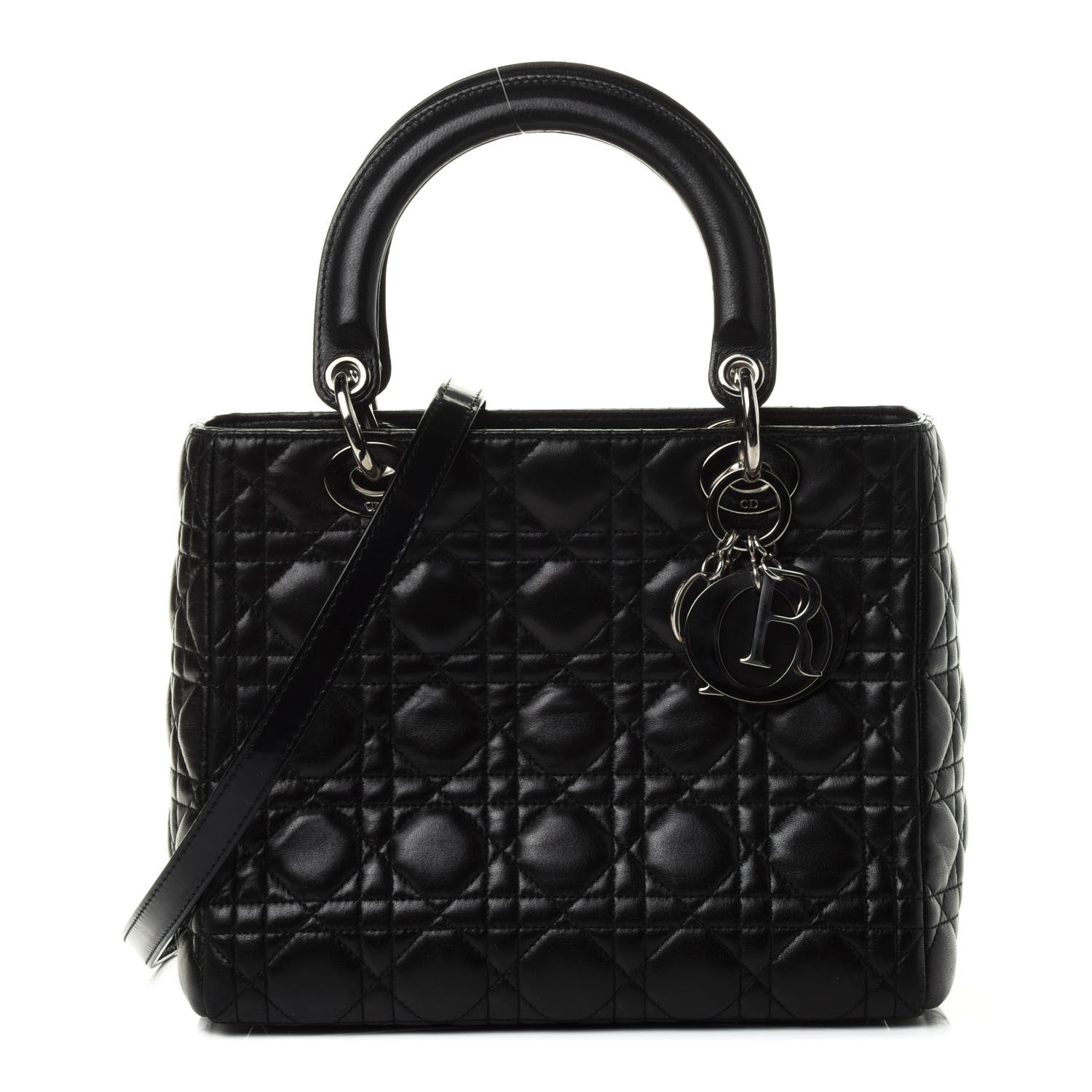 Christian Dior Lambskin Cannage Medium Lady Dior Black 1 of 4