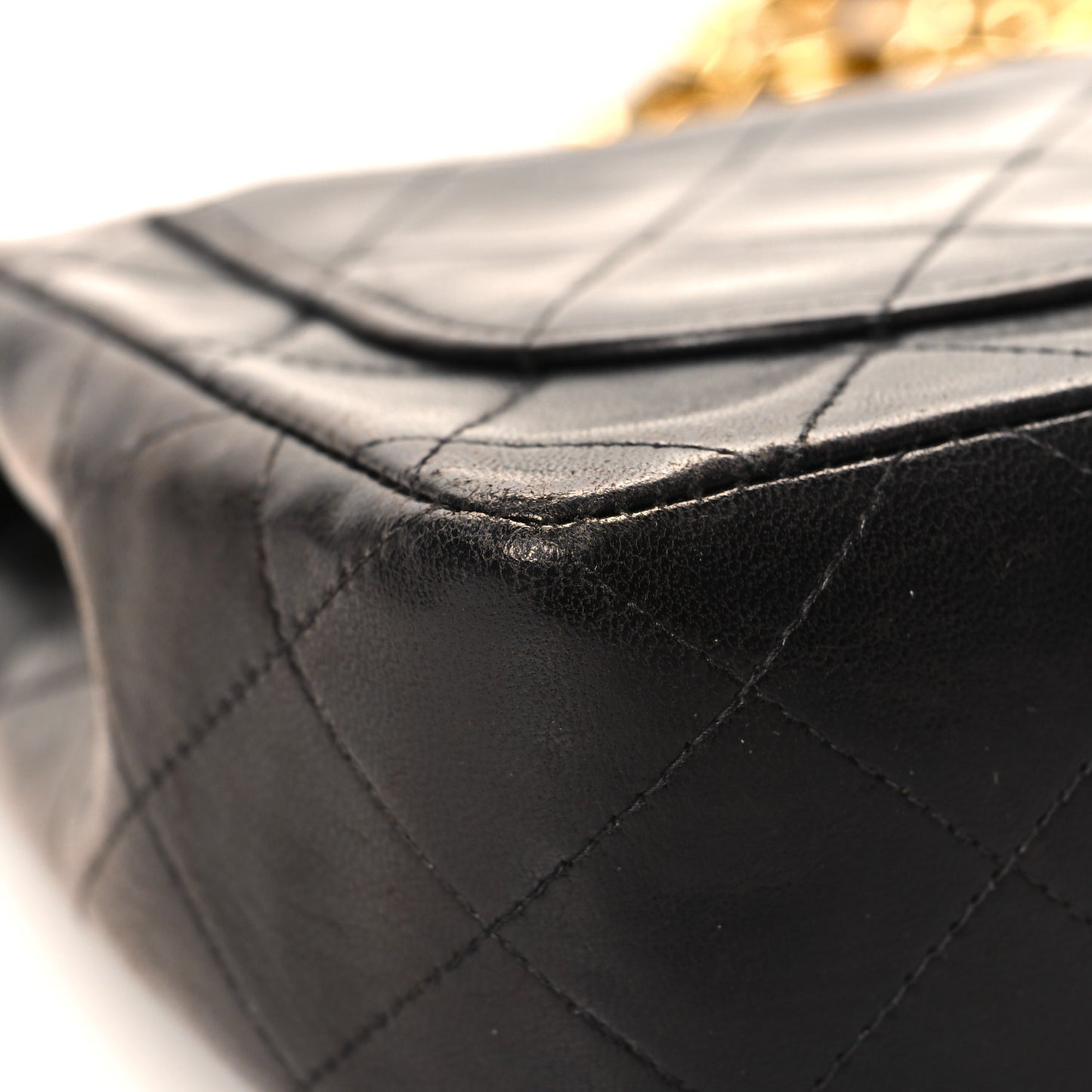 Lambskin Quilted Mini Square Flap Dark Brown