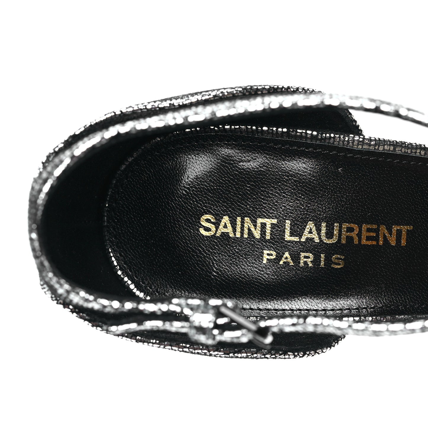 Metallic Calfskin Opyum 110 Sandals 38.5 Argento