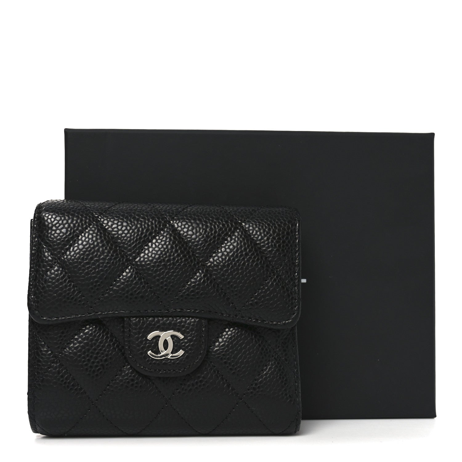 Chanel Caviar Quilted Compact Flap Wallet Black 9 of 9
