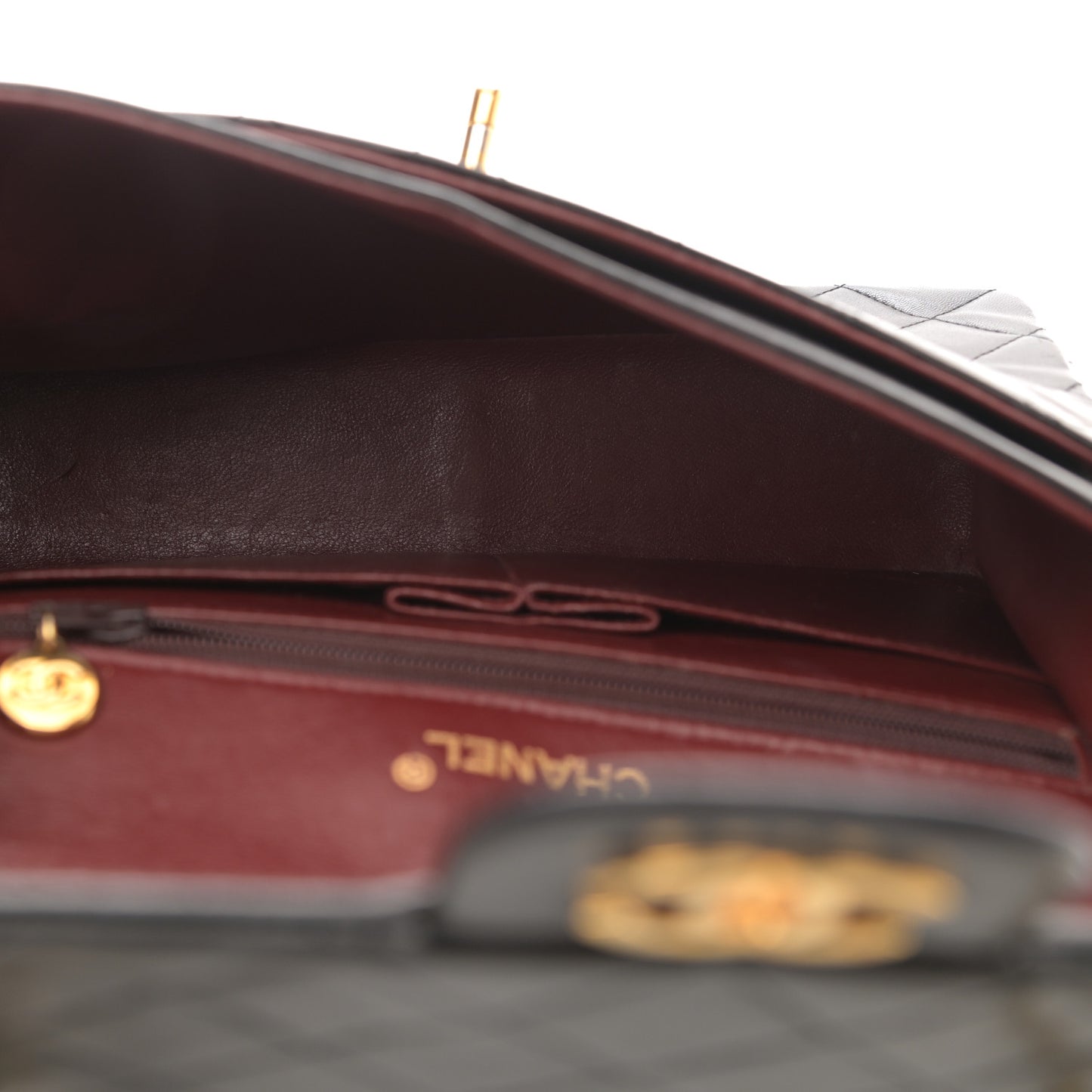 Lambskin Quilted Medium Double Flap Black