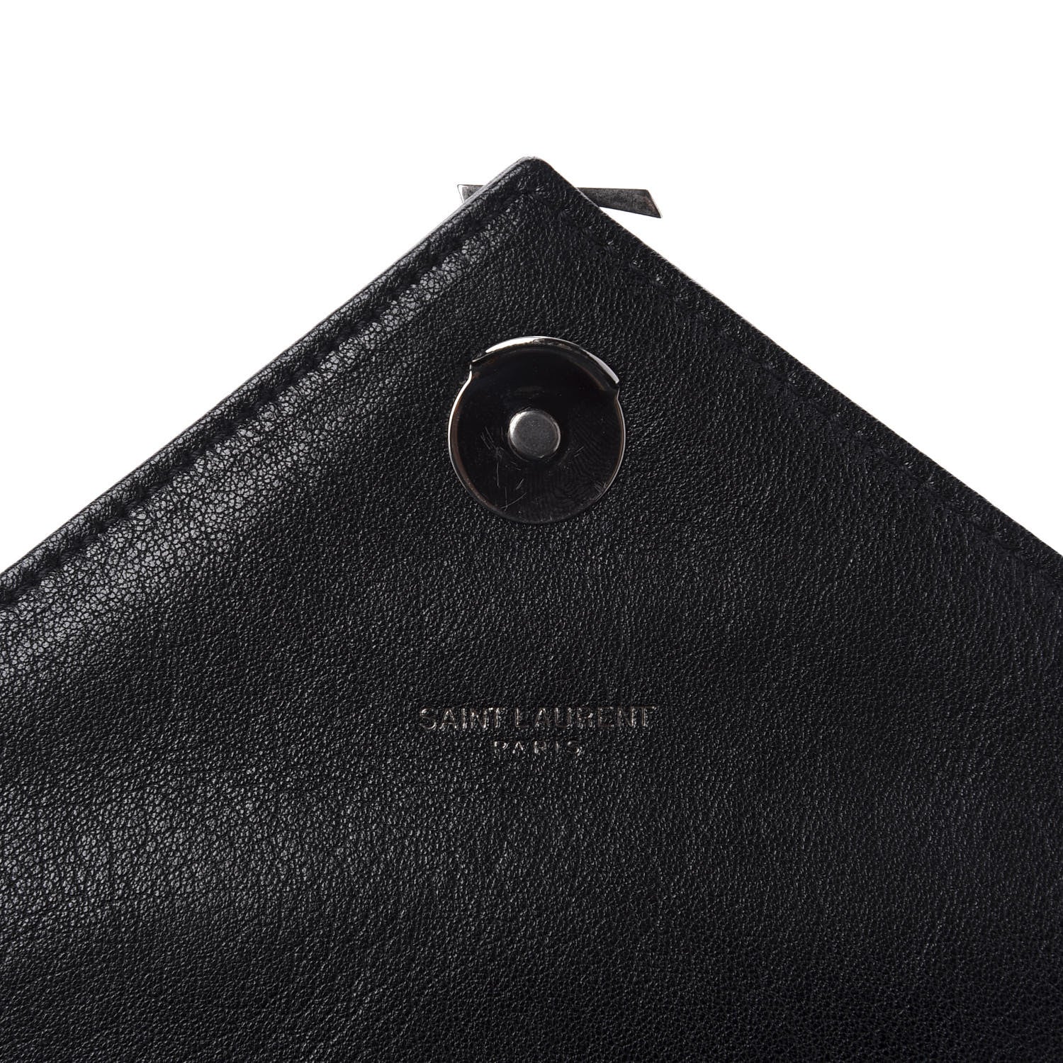 Saint Laurent Sheepskin Matelasse Chevron Monogram Medium College Bag Black 8 of 12