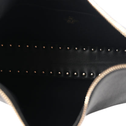 Valentino Garavani Grained Calfskin Rockstud Hobo Bag Black 5 of 10