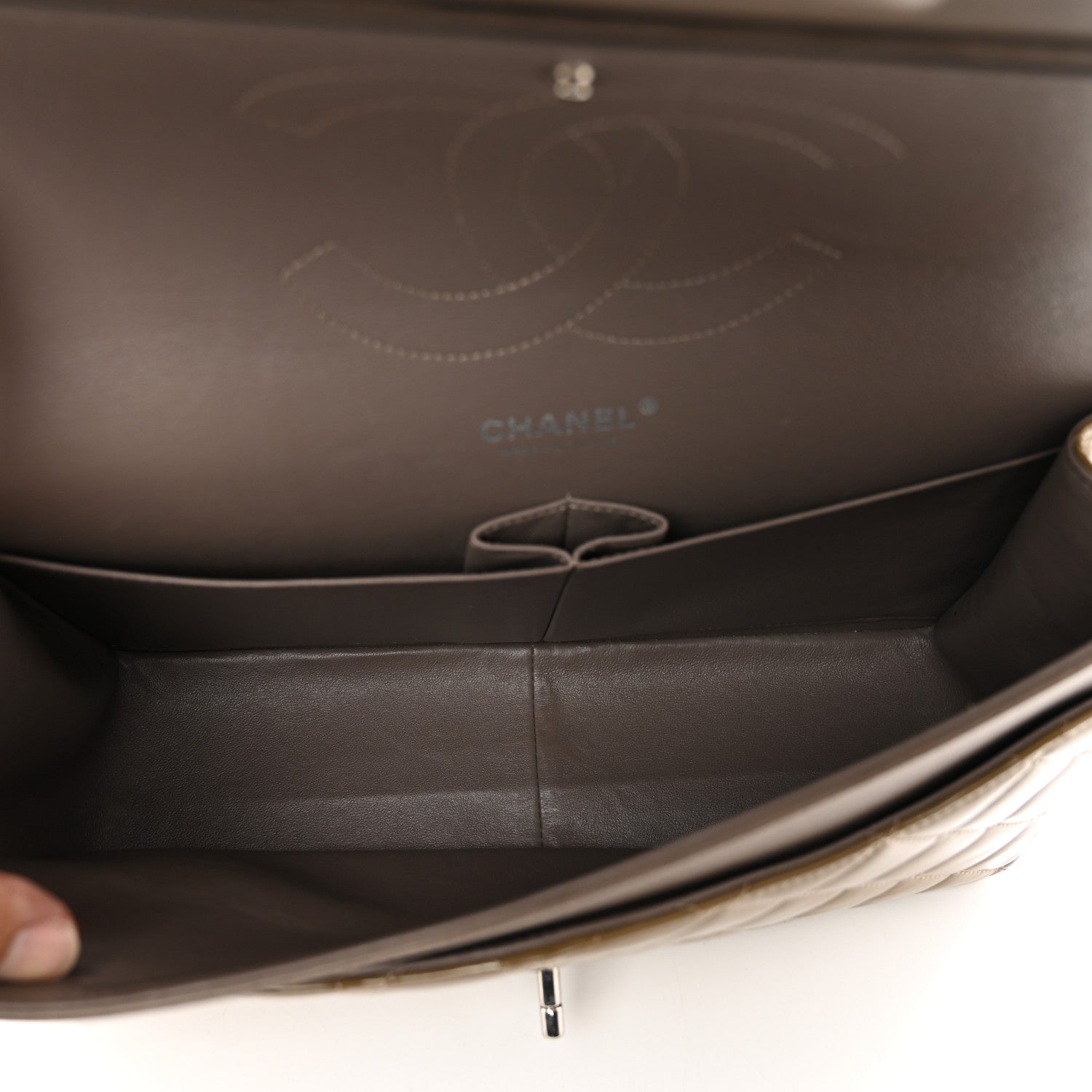 Chanel Patent Calfskin Quilted Jumbo Double Flap Brown 6 of 14