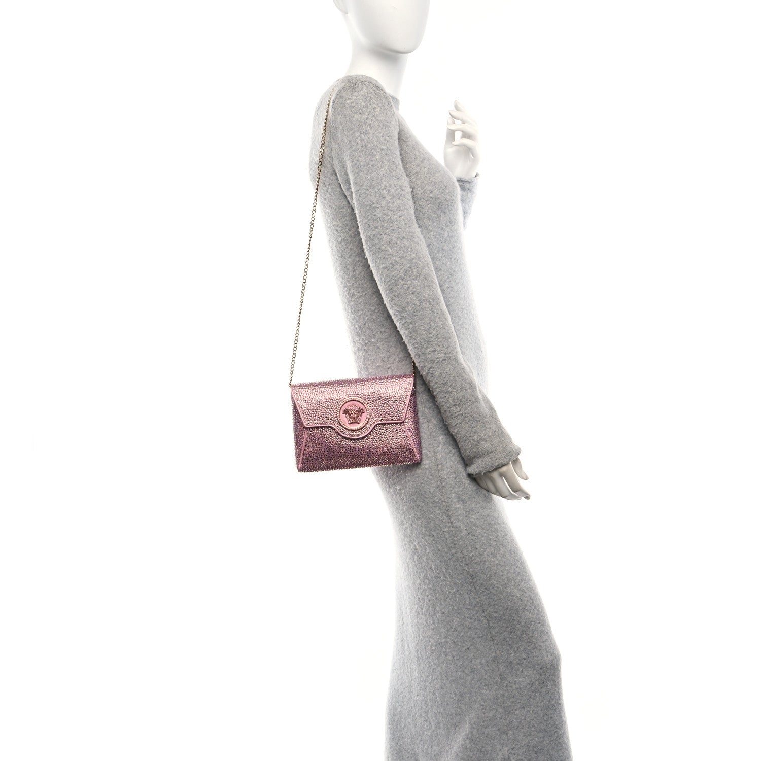 Versace Crystal La Medusa Envelope Clutch Pink 2 of 9