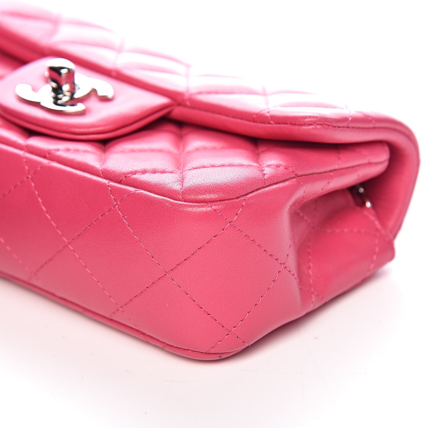 Chanel Lambskin Quilted Extra Mini Rectangular Flap Pink 11 of 11