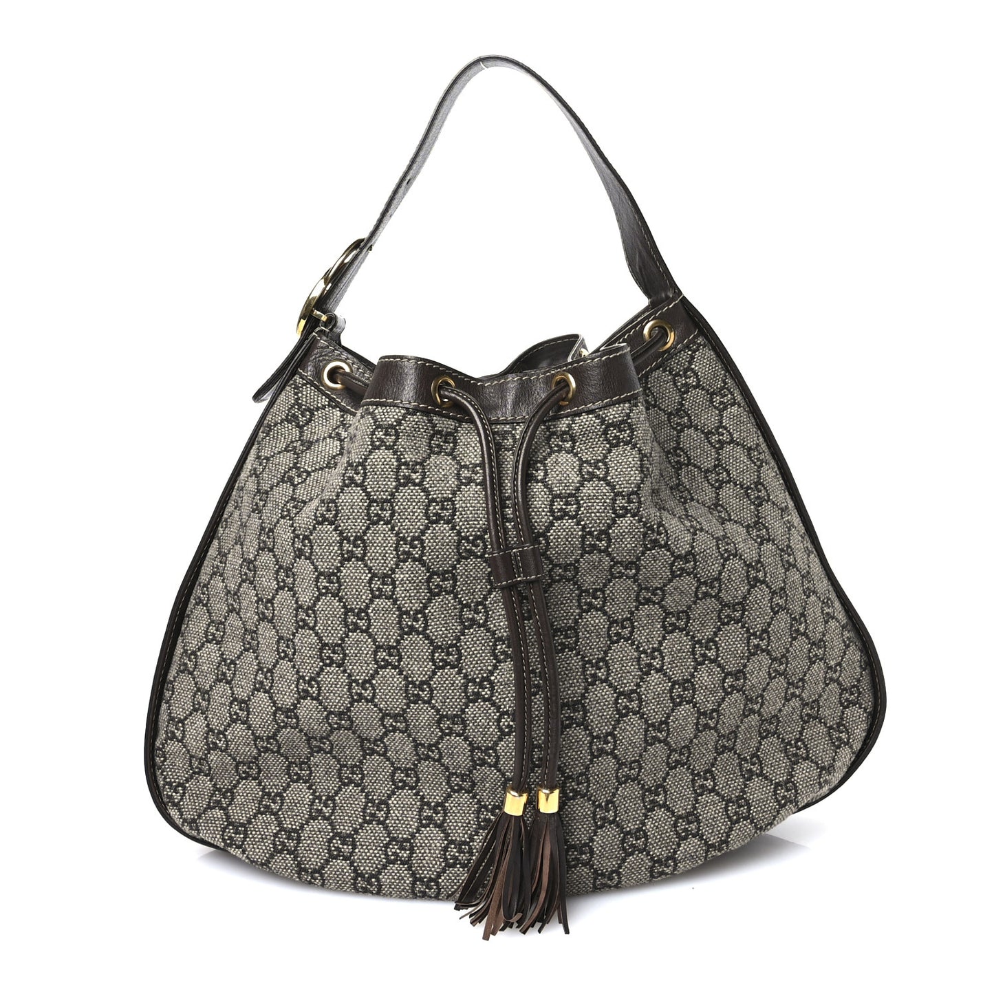 Monogram Medium Interlocking Icon Shoulder Bag Dark Brown