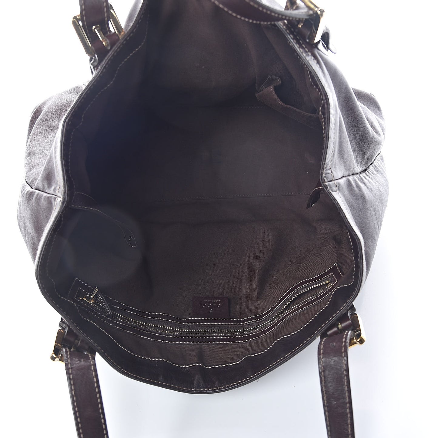 Calfskin Medium Britt Tote Dark Brown