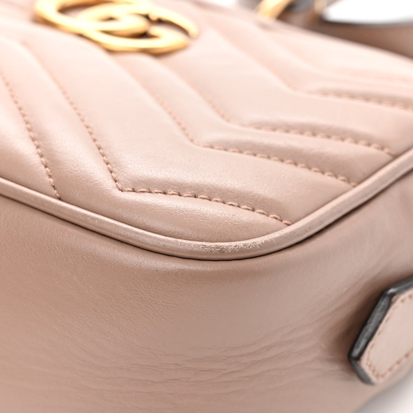 Calfskin Matelasse Mini GG Marmont Chain Shoulder Bag Porcelain Rose
