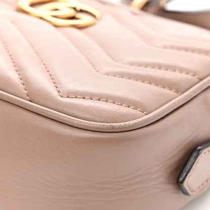 Gucci Calfskin Matelasse Mini GG Marmont Chain Shoulder Bag Porcelain Rose 10 of 15