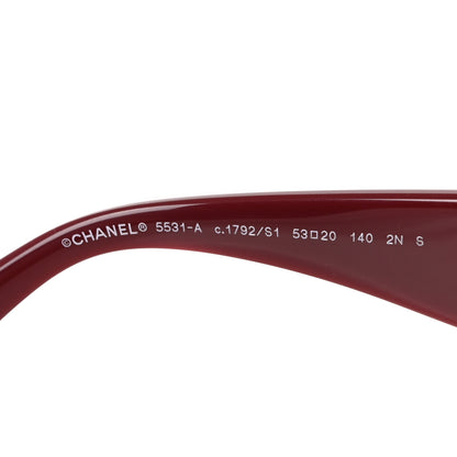 Chanel Acetate Metal Butterfly Sunglasses 5531-A Red 6 of 7