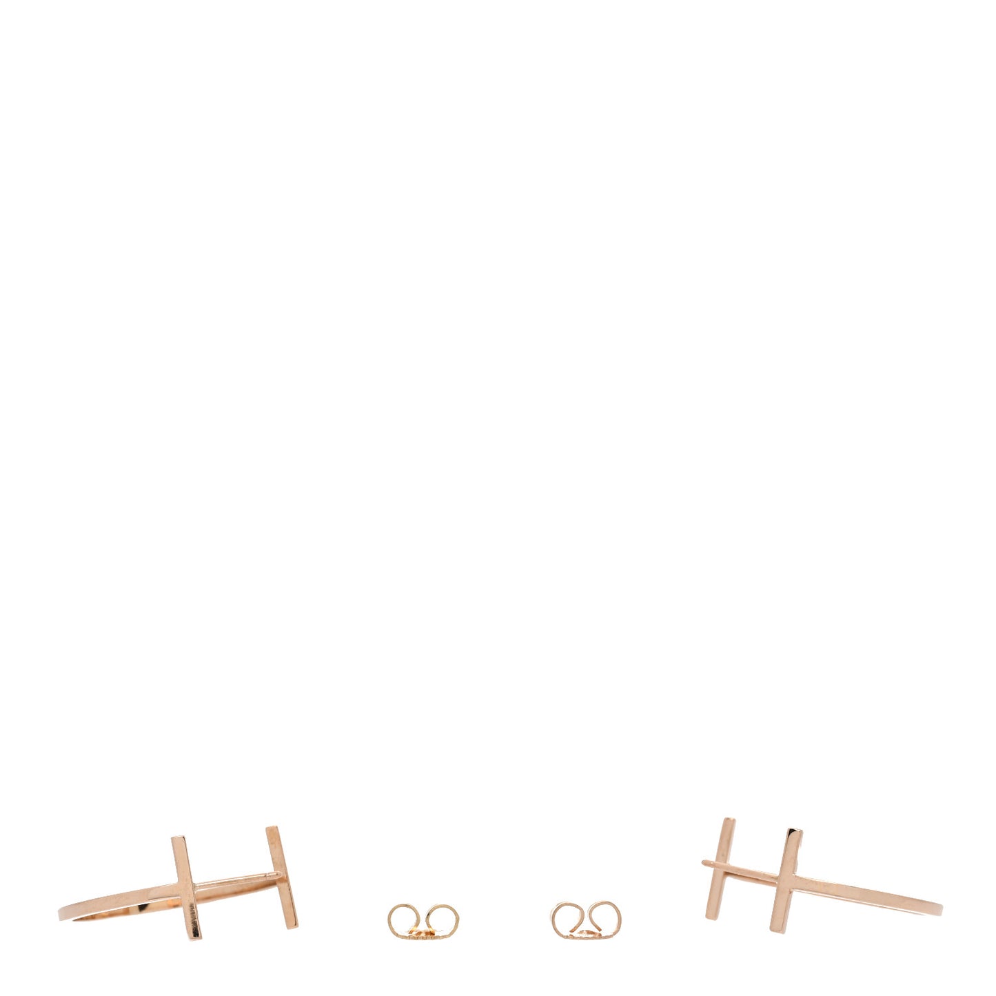 18K Rose Gold Medium T Wire Hoop Earrings