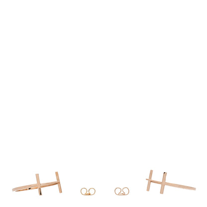 Tiffany 18K Rose Gold Medium T Wire Hoop Earrings 3 of 4