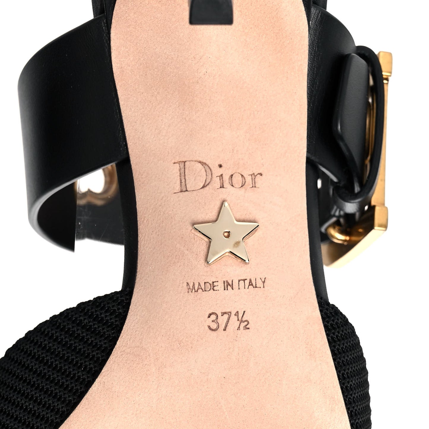 Technical Fabric Calfskin D-Dior 65mm Mules 37.5 Black