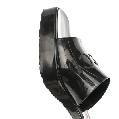 Gucci Rubber Gucci Logo Womens Platform 20/60mm Slide Sandals 39 Black 10 of 11