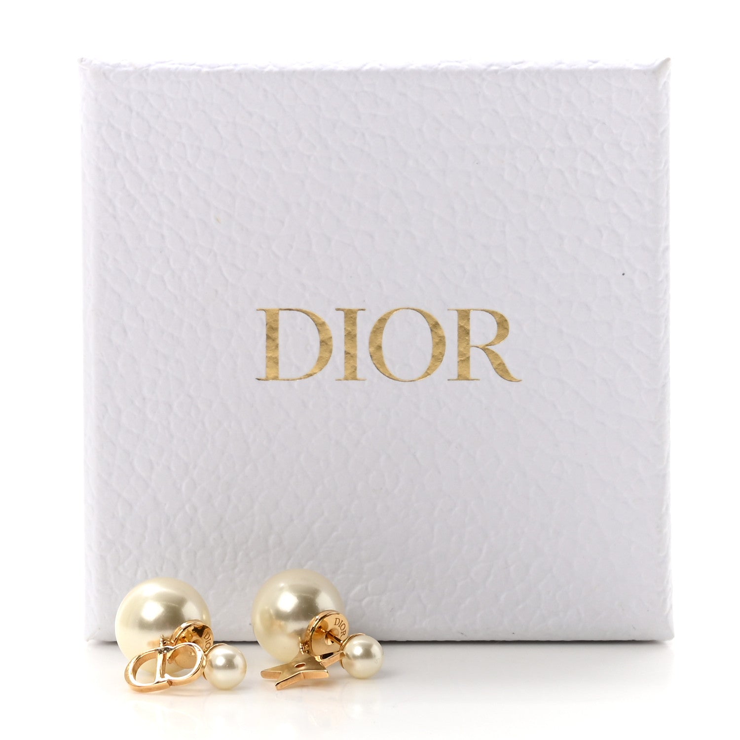 Christian Dior Pearl Mise En Dior Logo Tribal Earrings 5 of 5