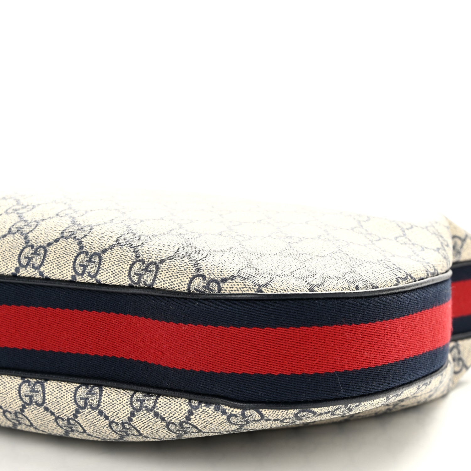 Gucci GG Supreme Monogram Textured Calfskin Web Large Attache Shoulder Bag Beige Blue 10 of 10