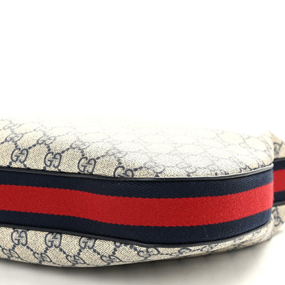 Gucci GG Supreme Monogram Textured Calfskin Web Large Attache Shoulder Bag Beige Blue 10 of 10