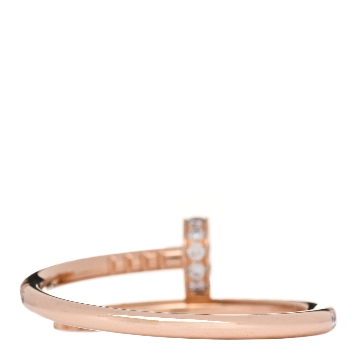 Cartier 18K Pink Gold Diamond Juste Un Clou Paved Ring 58 8.5 3 of 6