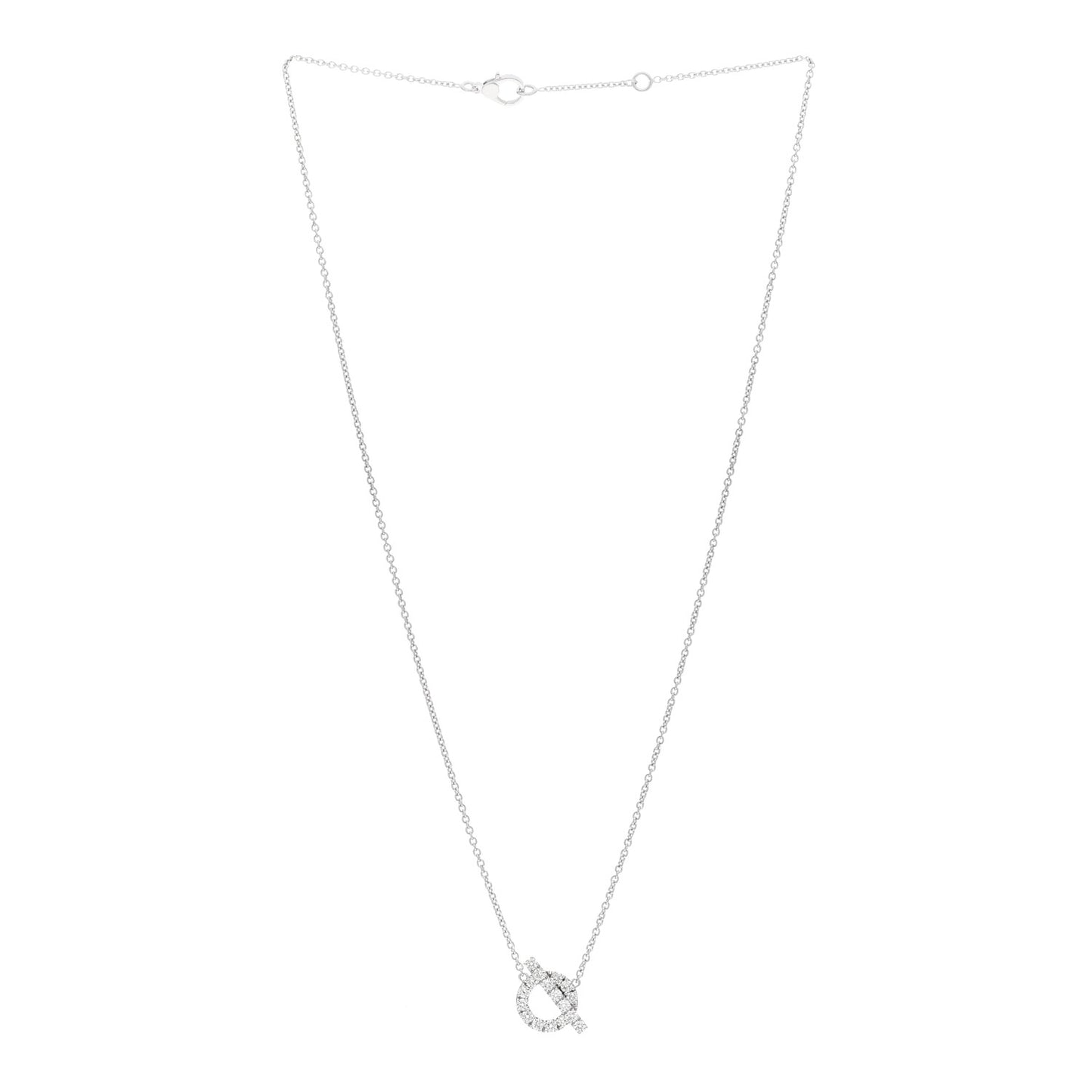 18K White Gold Diamond Finesse Pendant Necklace