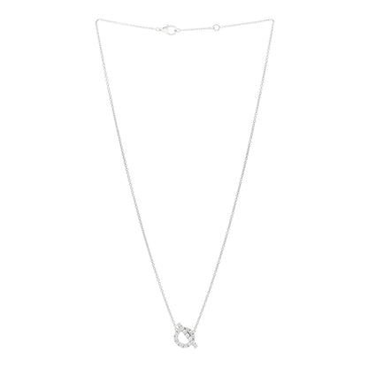 Hermes 18K White Gold Diamond Finesse Pendant Necklace 3 of 5