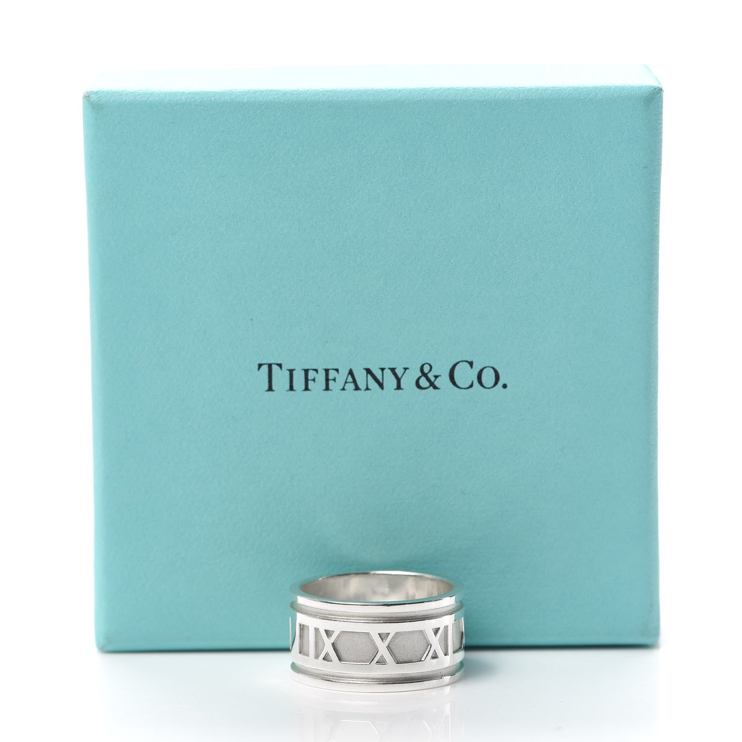 Tiffany Sterling Silver 12mm Atlas Band Ring 63 10.25 5 of 5