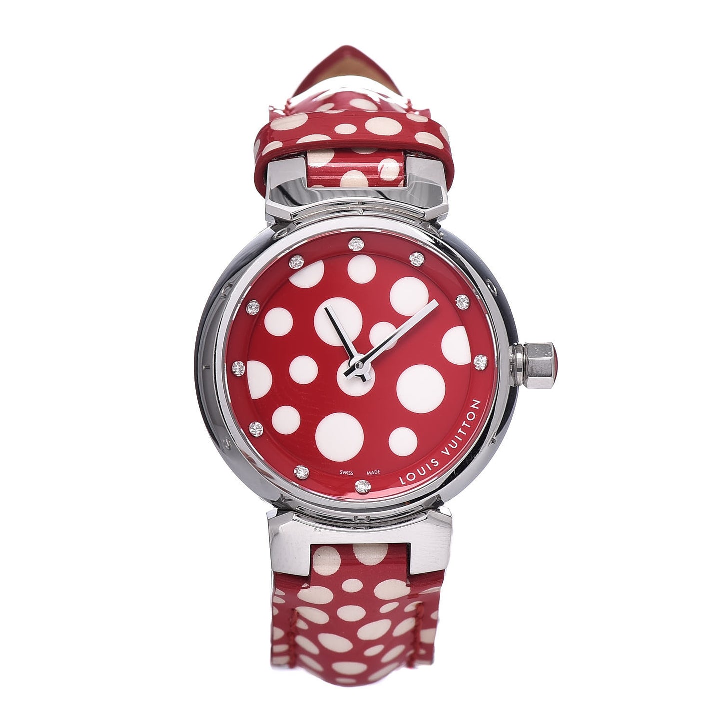 Stainless Steel Vernis Diamond 28mm Tambour Kusama Infinity Dots Quartz Watch