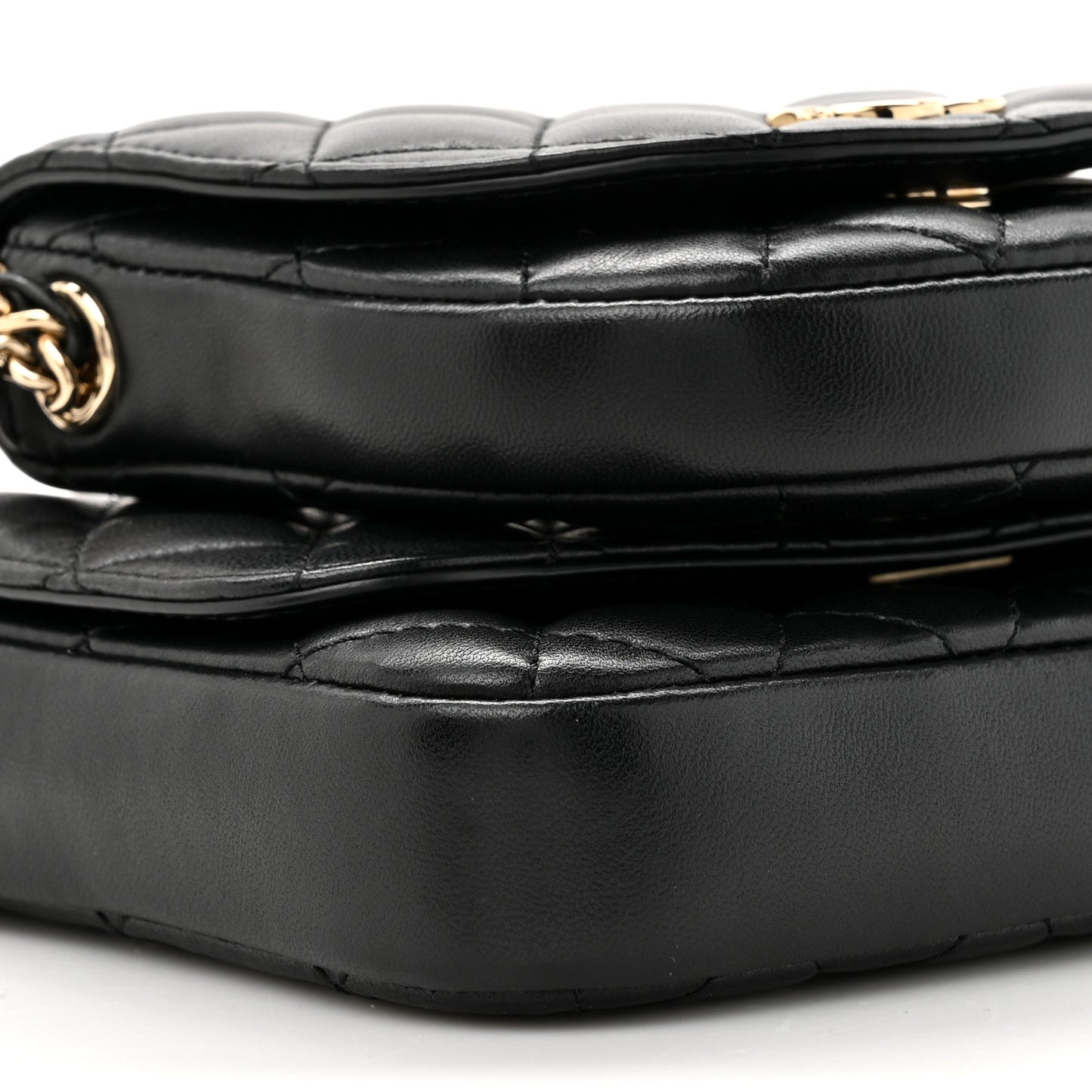 Lambskin Quilted Side Packs Black