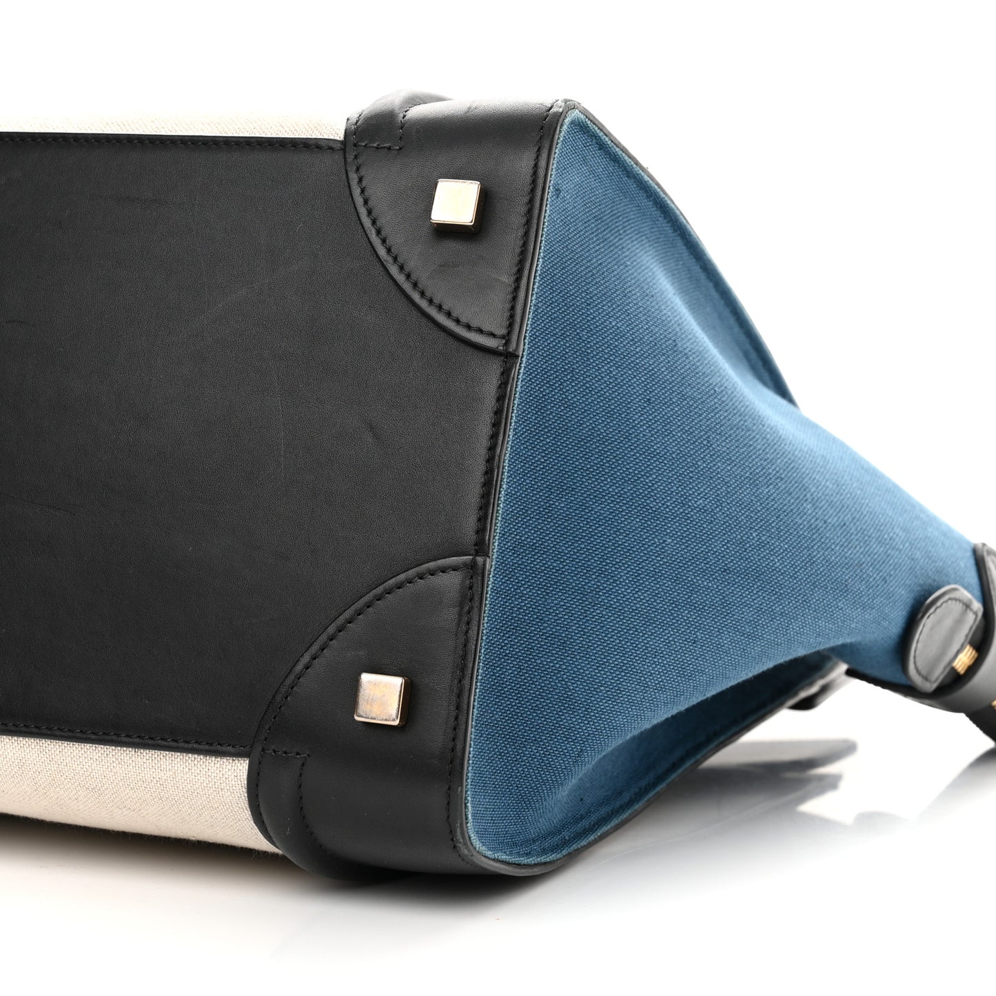 Canvas Smooth Calfskin Mini Tri-Color Luggage Royal