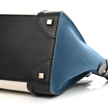 Celine Canvas Smooth Calfskin Mini Tri-Color Luggage Royal 11 of 17