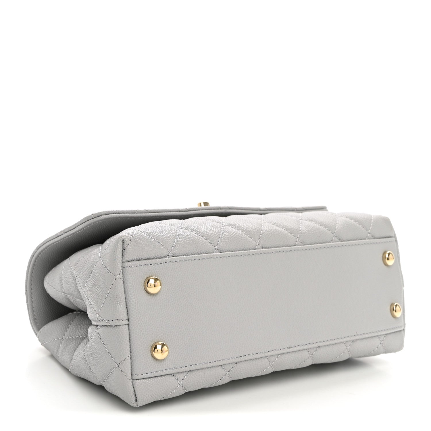 Chanel Caviar Quilted Mini Coco Handle Flap Light Grey 3 of 9